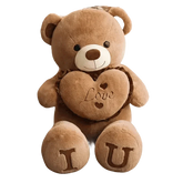 Pink Plush Teddy Bear with Heart Big Size Teddy Bear 100cm Plush Toy Pink 100cm Plush Toy Teddy Bear - GiFTiFY