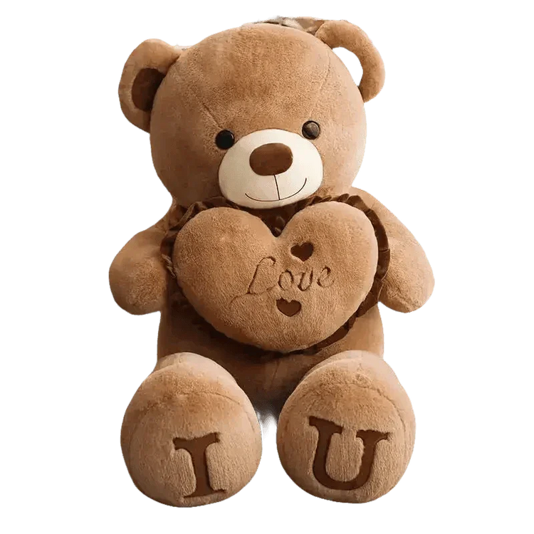 Pink Plush Teddy Bear with Heart Big Size Teddy Bear 100cm Plush Toy Pink 100cm Plush Toy Teddy Bear - GiFTiFY