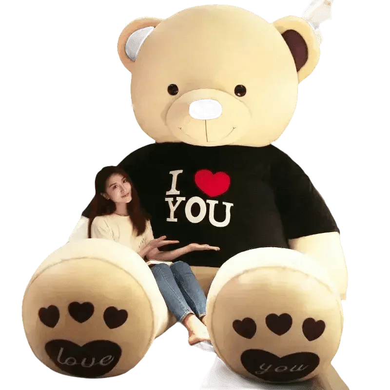 Pink Plush Teddy Bear with Heart Big Size Teddy Bear 100cm Plush Toy Pink 100cm Plush Toy Teddy Bear - GiFTiFY