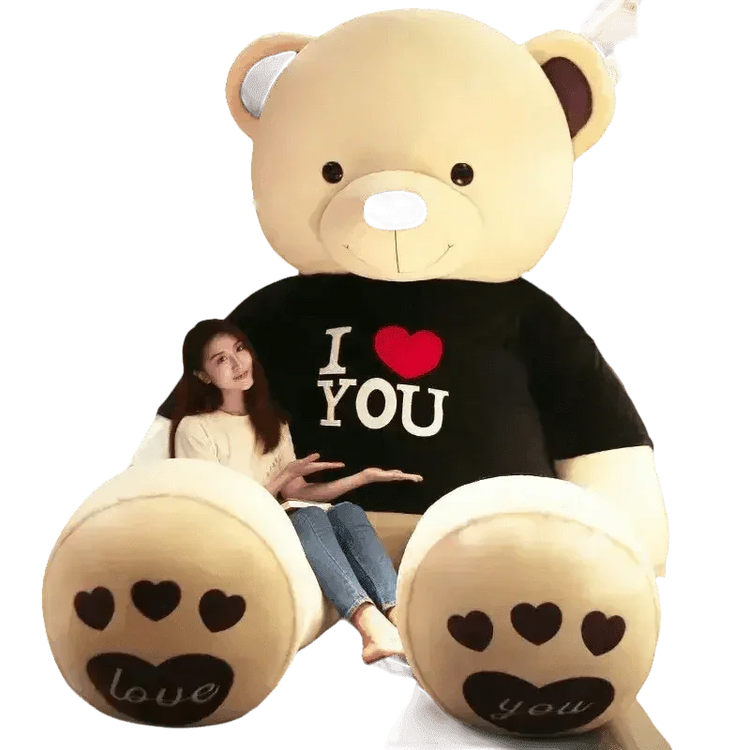 Pink Plush Teddy Bear with Heart Big Size Teddy Bear 100cm Plush Toy Pink 100cm Plush Toy Teddy Bear - GiFTiFY
