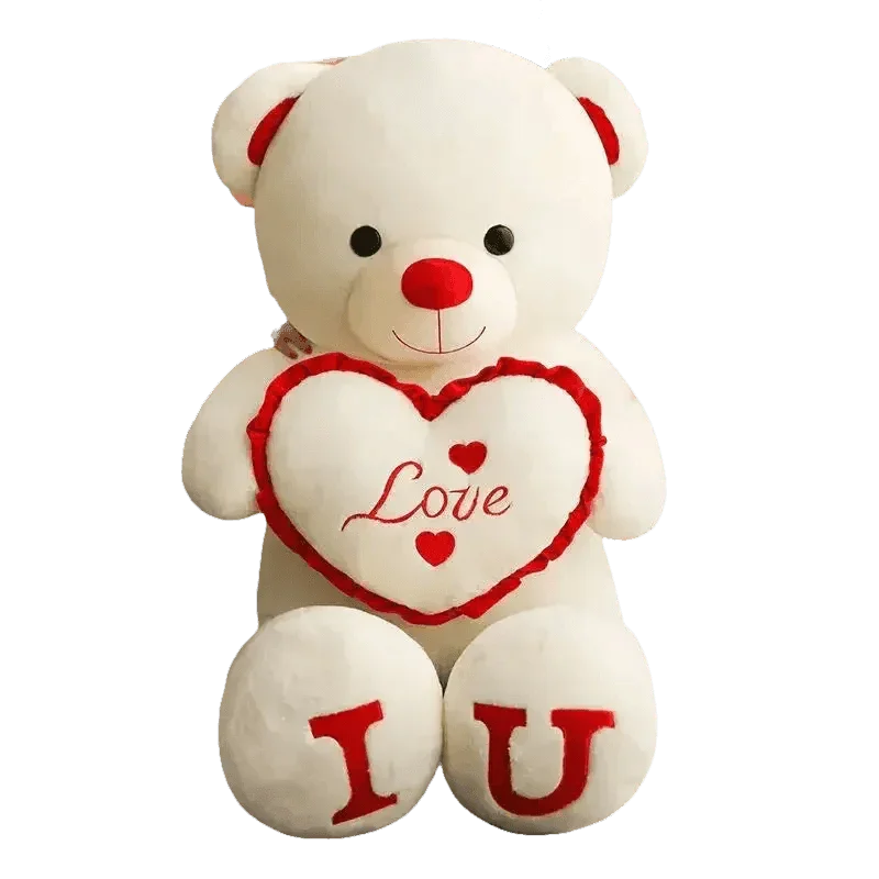 Pink Plush Teddy Bear with Heart Big Size Teddy Bear 100cm Plush Toy Pink 100cm Plush Toy Teddy Bear - GiFTiFY