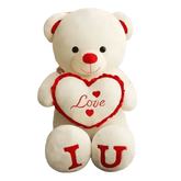 Pink Plush Teddy Bear with Heart Big Size Teddy Bear 100cm Plush Toy Pink 100cm Plush Toy Teddy Bear - GiFTiFY