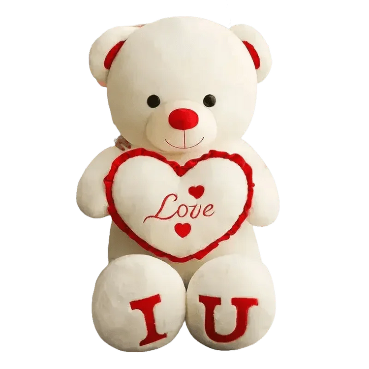 Pink Plush Teddy Bear with Heart Big Size Teddy Bear 100cm Plush Toy Pink 100cm Plush Toy Teddy Bear - GiFTiFY
