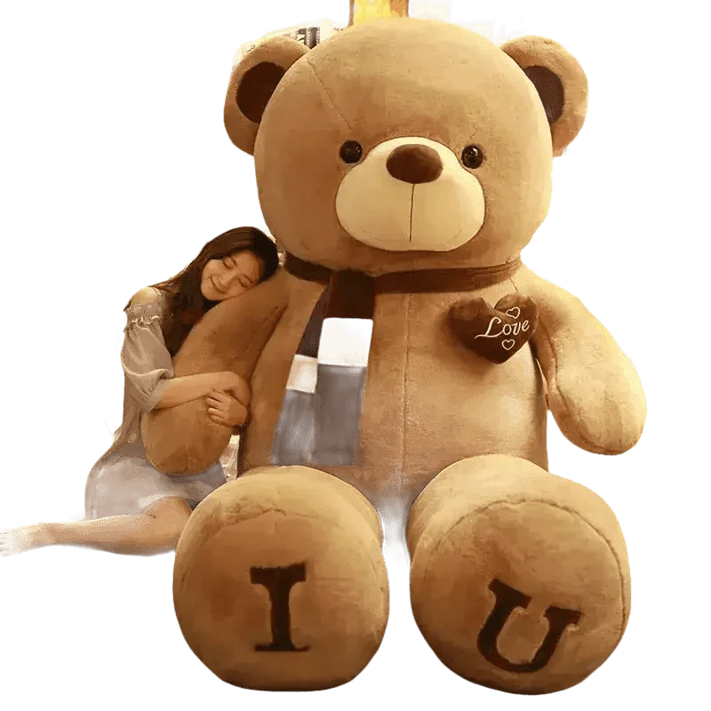 Pink Plush Teddy Bear with Heart Big Size Teddy Bear 100cm Plush Toy Pink 100cm Plush Toy Teddy Bear - GiFTiFY