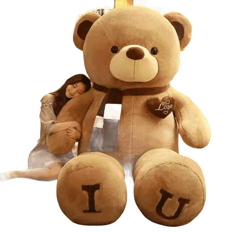 Pink Plush Teddy Bear with Heart Big Size Teddy Bear 100cm Plush Toy Pink 100cm Plush Toy Teddy Bear - GiFTiFY