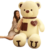 Pink Plush Teddy Bear with Heart Big Size Teddy Bear 100cm Plush Toy Pink 100cm Plush Toy Teddy Bear - GiFTiFY