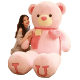 Pink Plush Teddy Bear with Heart Big Size Teddy Bear 100cm Plush Toy Pink 100cm Plush Toy Teddy Bear - GiFTiFY