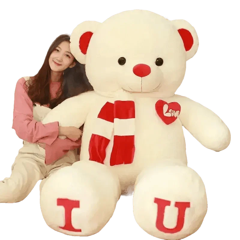 Pink Plush Teddy Bear with Heart Big Size Teddy Bear 100cm Plush Toy Pink 100cm Plush Toy Teddy Bear - GiFTiFY