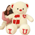 Pink Plush Teddy Bear with Heart Big Size Teddy Bear 100cm Plush Toy Pink 100cm Plush Toy Teddy Bear - GiFTiFY