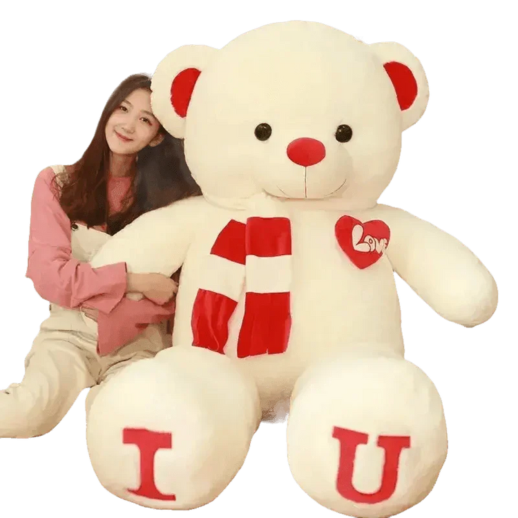 Pink Plush Teddy Bear with Heart Big Size Teddy Bear 100cm Plush Toy Pink 100cm Plush Toy Teddy Bear - GiFTiFY