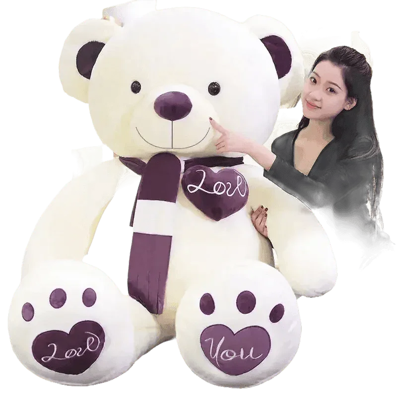Pink Plush Teddy Bear with Heart Big Size Teddy Bear 100cm Plush Toy Pink 100cm Plush Toy Teddy Bear - GiFTiFY