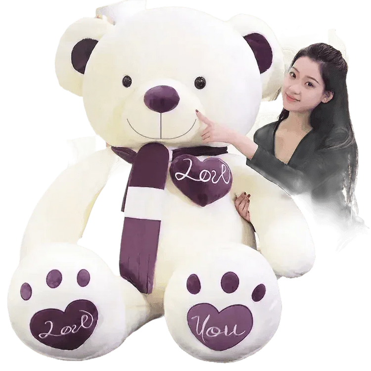 Pink Plush Teddy Bear with Heart Big Size Teddy Bear 100cm Plush Toy Pink 100cm Plush Toy Teddy Bear - GiFTiFY