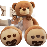 Pink Plush Teddy Bear with Heart Big Size Teddy Bear 100cm Plush Toy Pink 100cm Plush Toy Teddy Bear - GiFTiFY