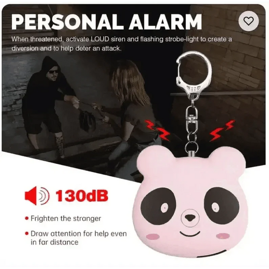 Pink Panda Cute Rechargeable Personal Alarm Keychain - GiFTiFY