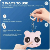 Pink Panda Cute Rechargeable Personal Alarm Keychain - GiFTiFY