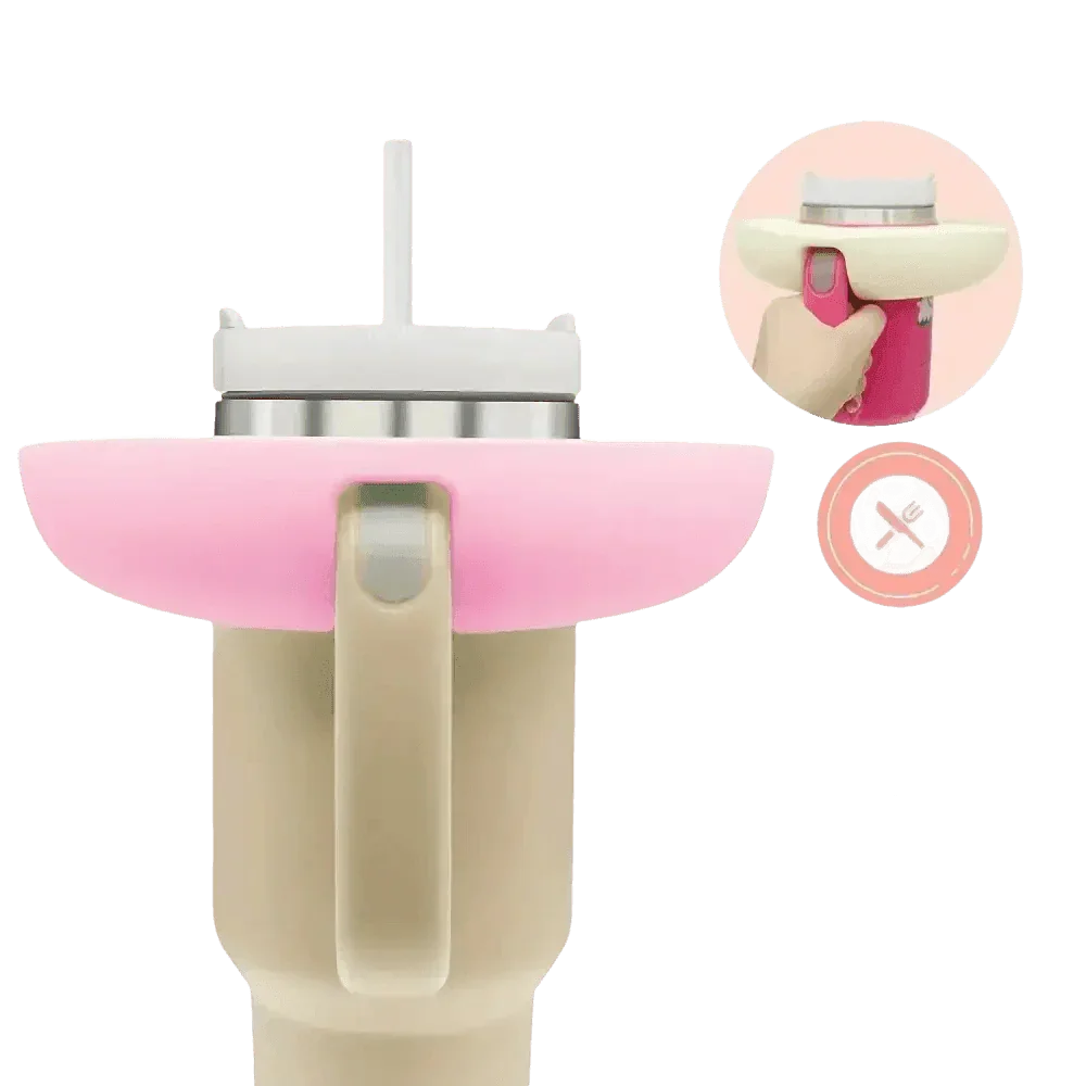 Pink Silicone Snack Bowl with Cup Holder - GiFTiFY