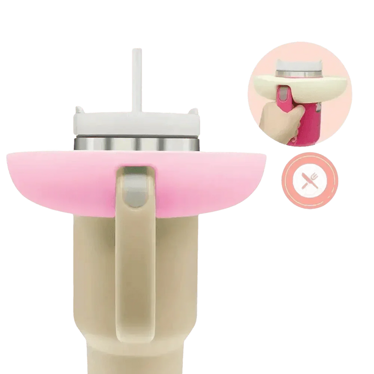 Pink Silicone Snack Bowl with Cup Holder - GiFTiFY