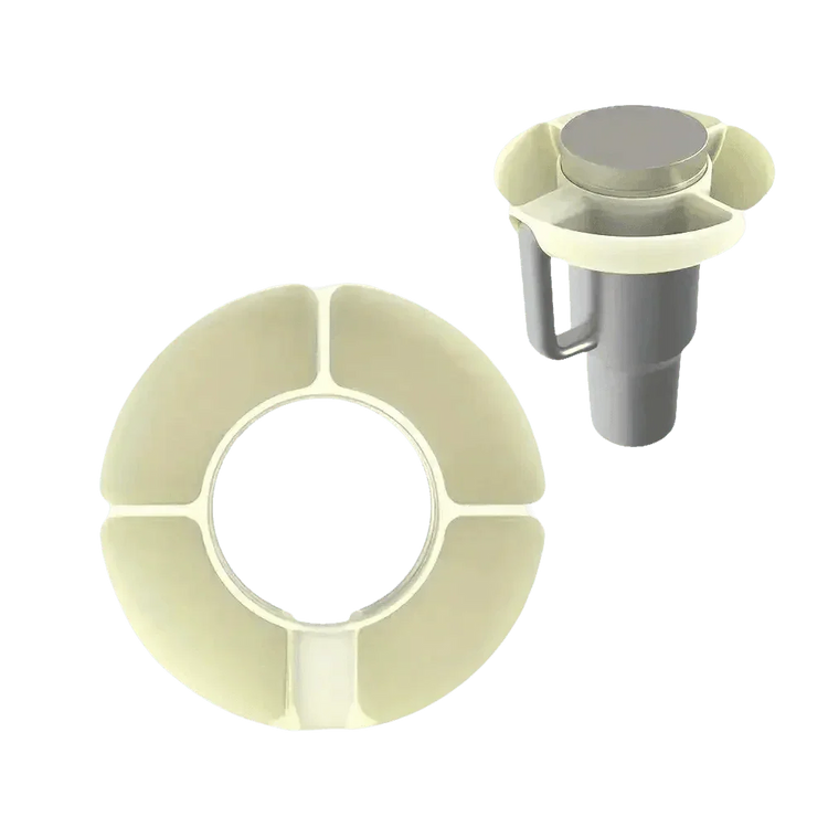 Pink Silicone Snack Bowl with Cup Holder - GiFTiFY