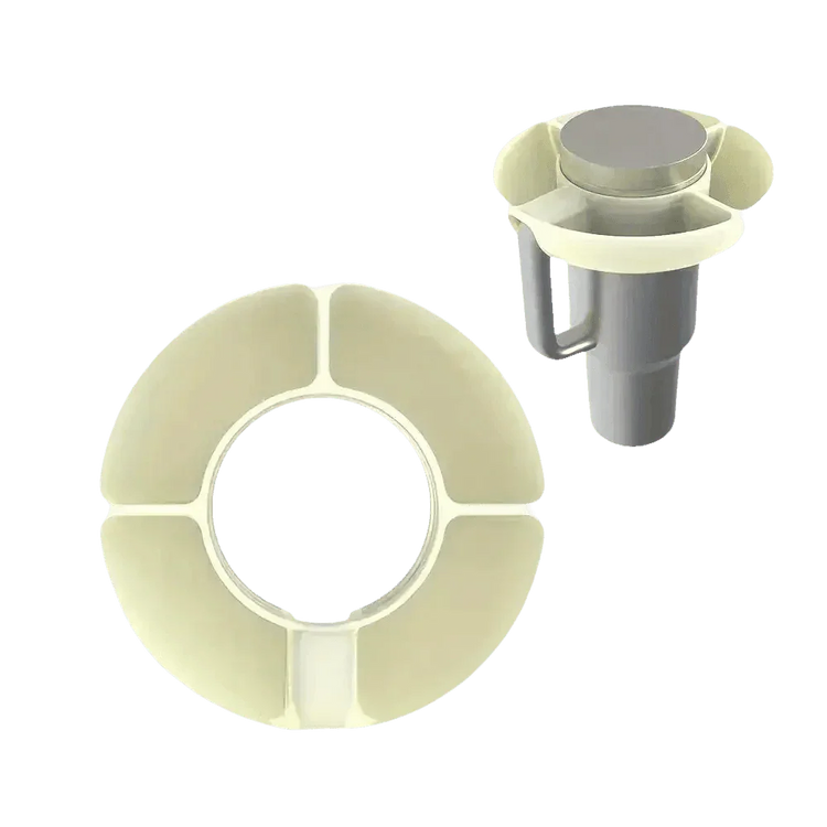 Pink Silicone Snack Bowl with Cup Holder - GiFTiFY