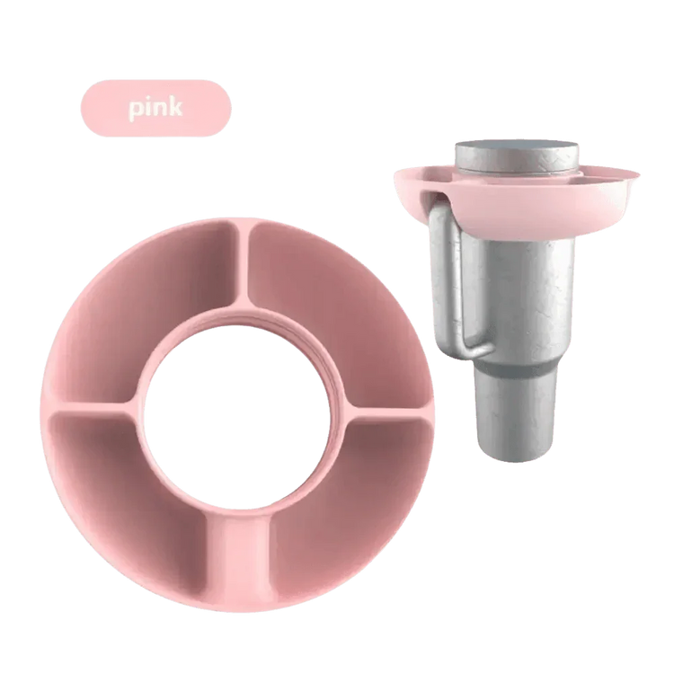 Pink Silicone Snack Bowl with Cup Holder - GiFTiFY