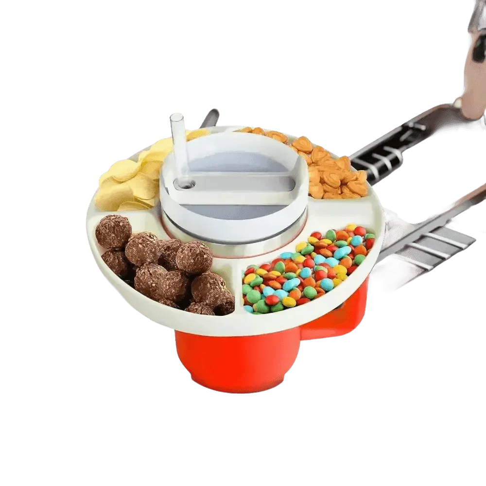 Pink Silicone Snack Bowl with Cup Holder - GiFTiFY