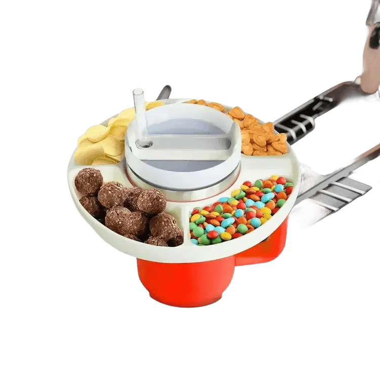 Pink Silicone Snack Bowl with Cup Holder - GiFTiFY