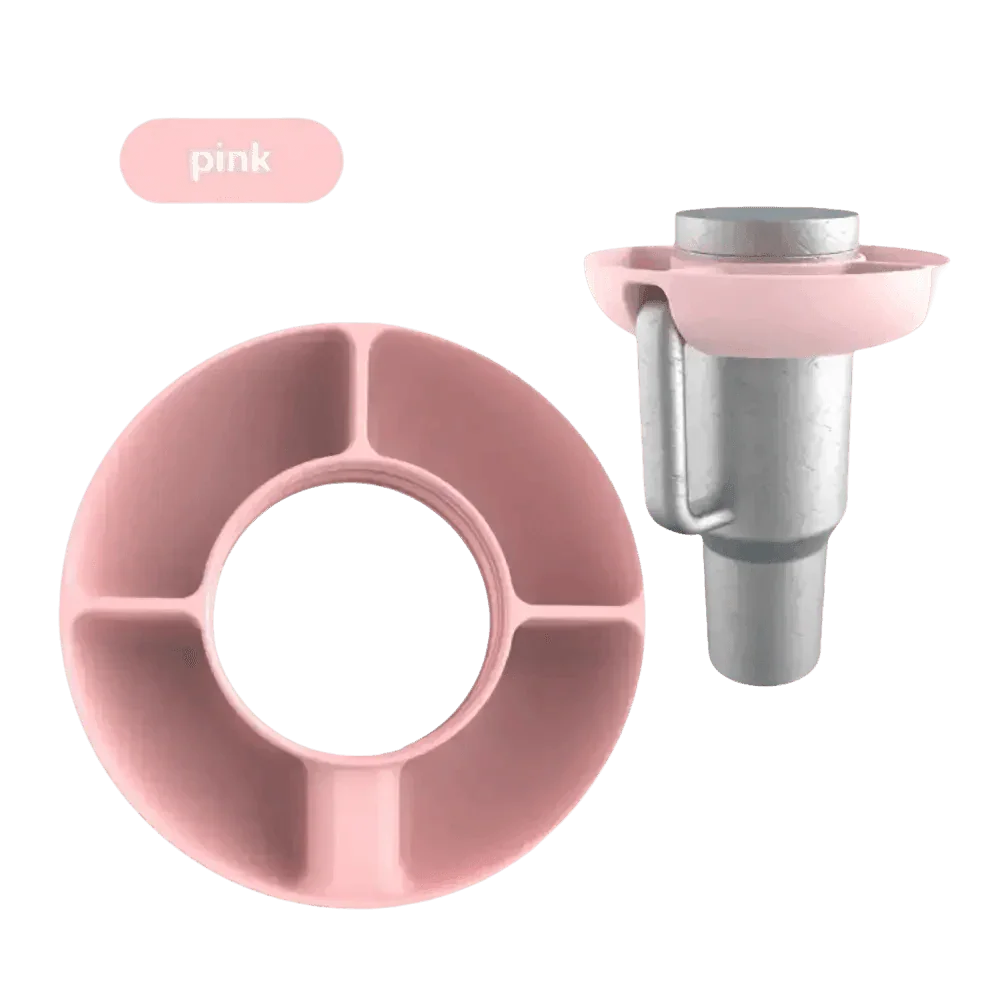 Pink Silicone Snack Bowl with Cup Holder - GiFTiFY