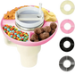 Pink Silicone Snack Bowl with Cup Holder - GiFTiFY