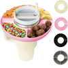 Pink Silicone Snack Bowl with Cup Holder - GiFTiFY