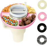 Pink Silicone Snack Bowl with Cup Holder - GiFTiFY