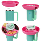 Pink Silicone Snack Bowl with Cup Holder - GiFTiFY