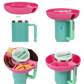 Pink Silicone Snack Bowl with Cup Holder - GiFTiFY