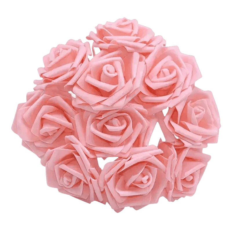 Pink White Foam Rose Flowers Bouquet - GiFTiFY