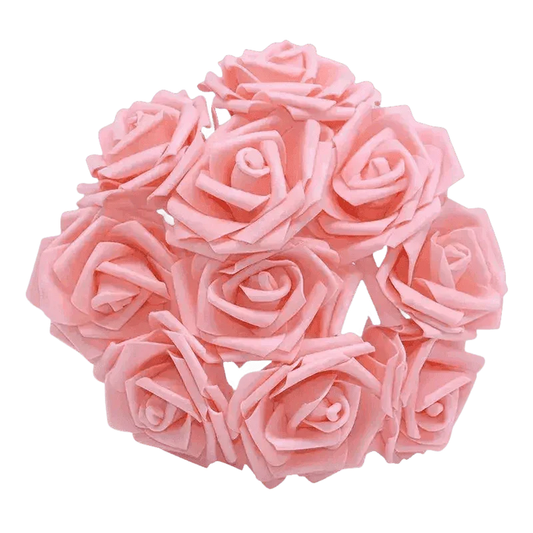 Pink White Foam Rose Flowers Bouquet - GiFTiFY