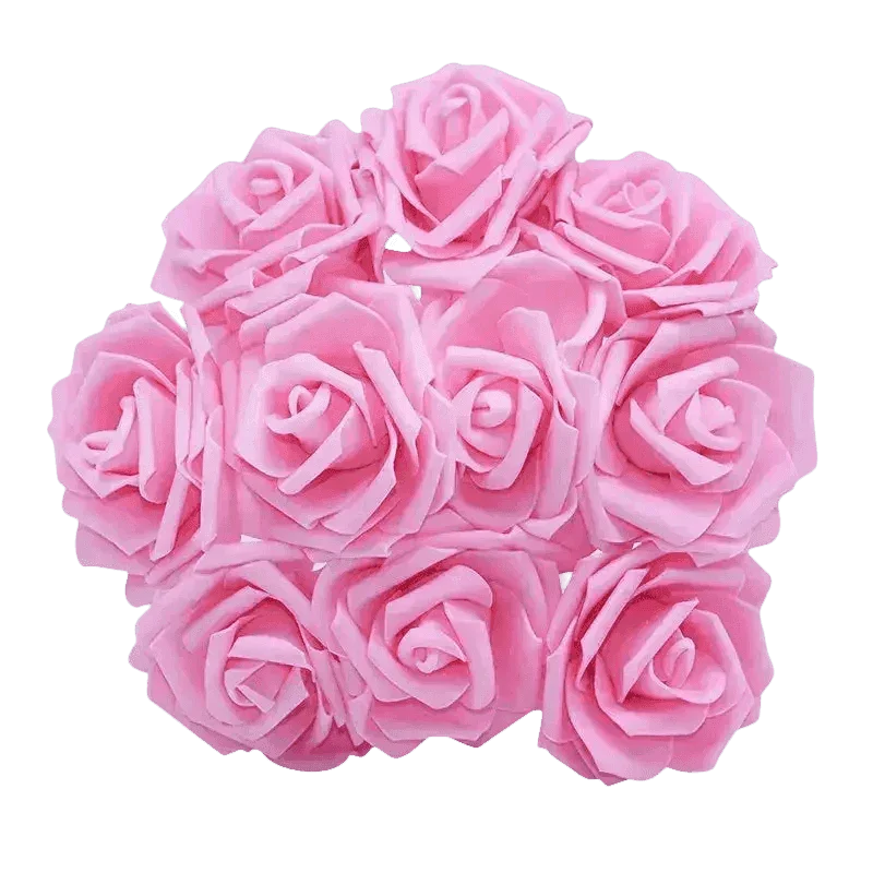 Pink White Foam Rose Flowers Bouquet - GiFTiFY