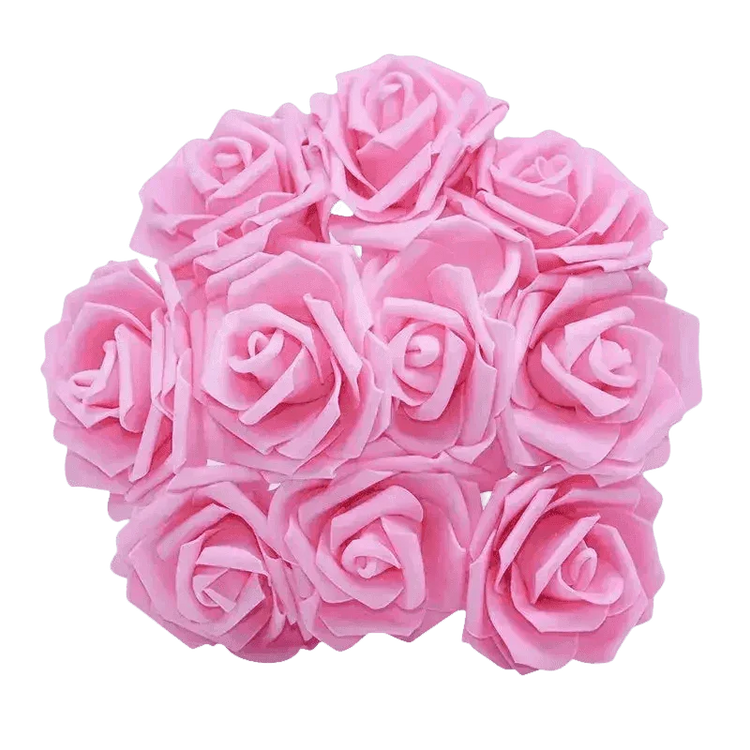 Pink White Foam Rose Flowers Bouquet - GiFTiFY