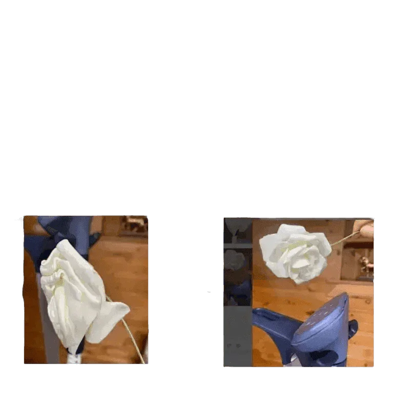 Pink White Foam Rose Flowers Bouquet - GiFTiFY