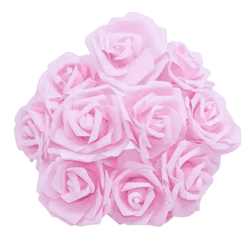 Pink White Foam Rose Flowers Bouquet - GiFTiFY
