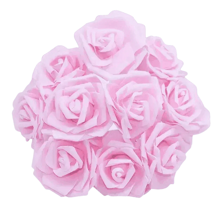 Pink White Foam Rose Flowers Bouquet - GiFTiFY