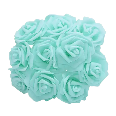 Cluster of turquoise roses.