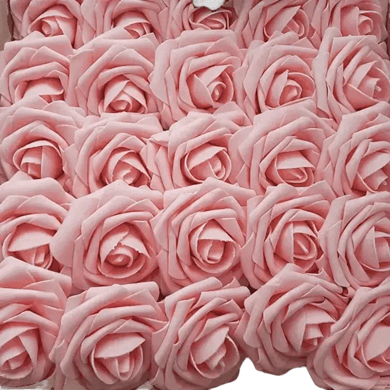 Pink White Foam Rose Flowers Bouquet - GiFTiFY