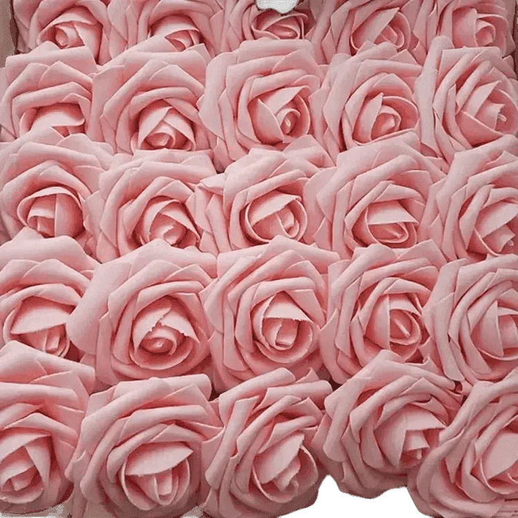 Pink White Foam Rose Flowers Bouquet - GiFTiFY