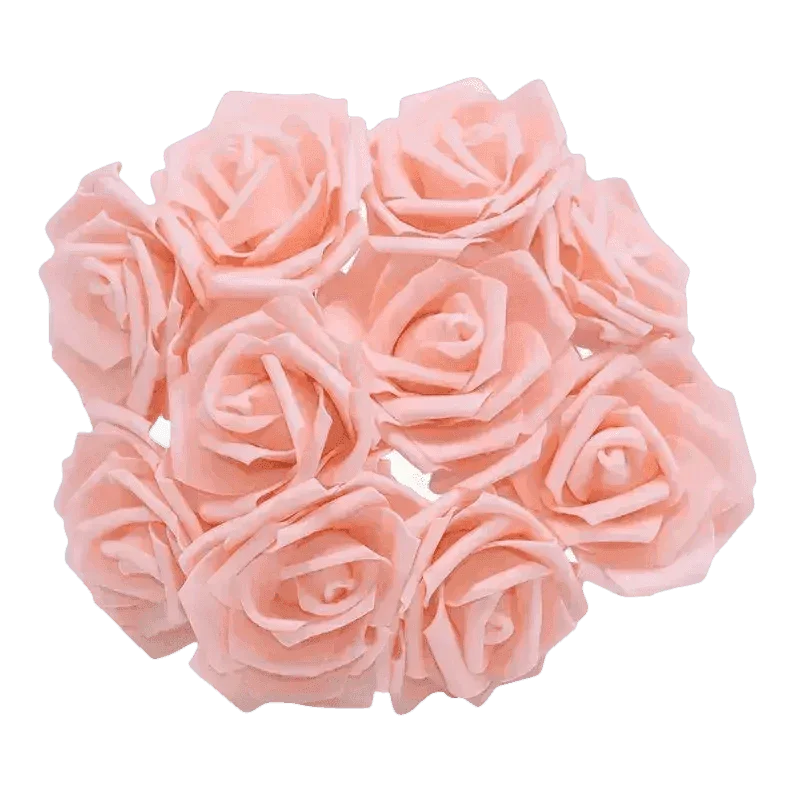 Pink White Foam Rose Flowers Bouquet - GiFTiFY