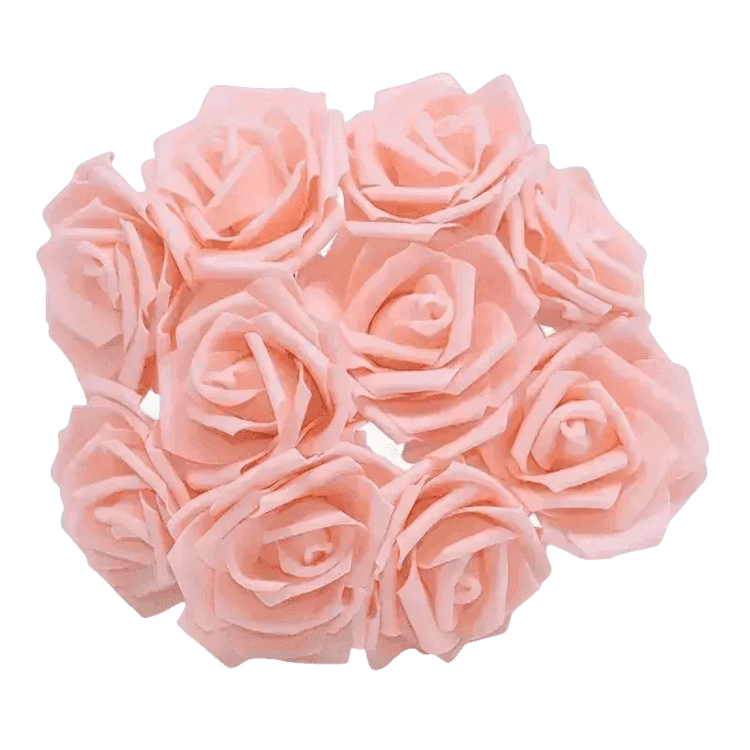 Pink White Foam Rose Flowers Bouquet - GiFTiFY