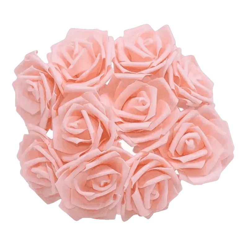 Pink White Foam Rose Flowers Bouquet - GiFTiFY