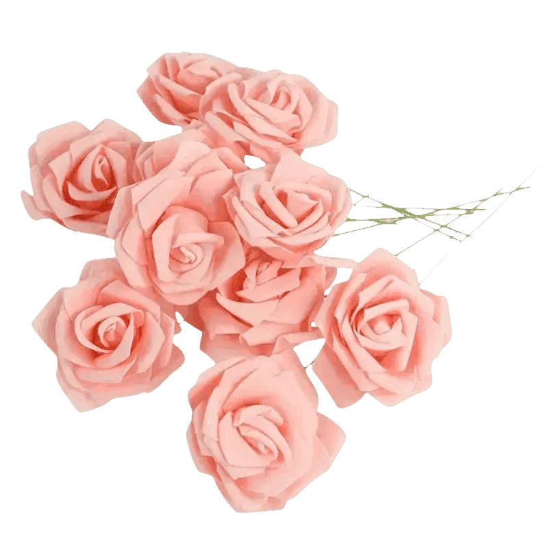Pink White Foam Rose Flowers Bouquet - GiFTiFY
