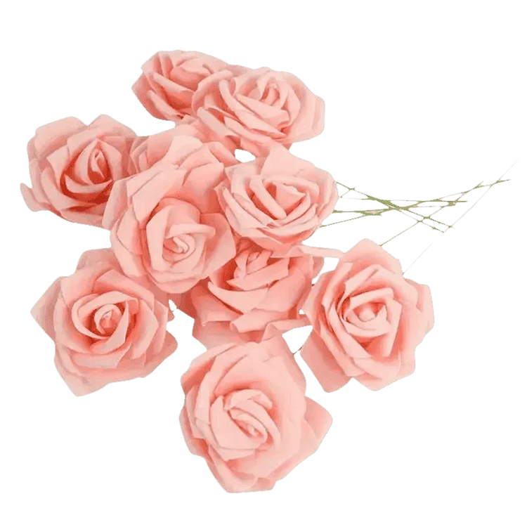 Pink White Foam Rose Flowers Bouquet - GiFTiFY