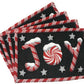 DaDa Bedding Set of 4-Pieces Peppermint Joy Holiday Tapestry Placemats 13” x 19” (12904)