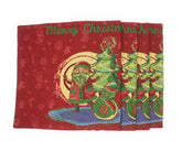 DaDa Bedding Set of 4-Pieces Red Santa Claus Christmas Tapestry Placemats 13” x 19” (17615) - GiFTiFY