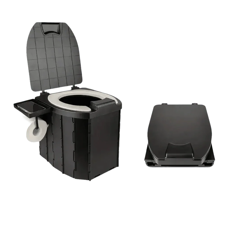 Portable Folding Toilet with Dispenser and Phone Holder - GiFTiFY